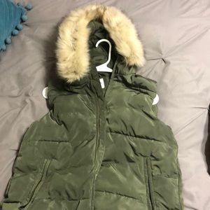 Olive Green Puffer Vest